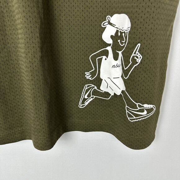 Nike NSW Mens Size Medium Army Green Logo Mesh Short Sleeve Shirt 928627-395 - Picture 6 of 12